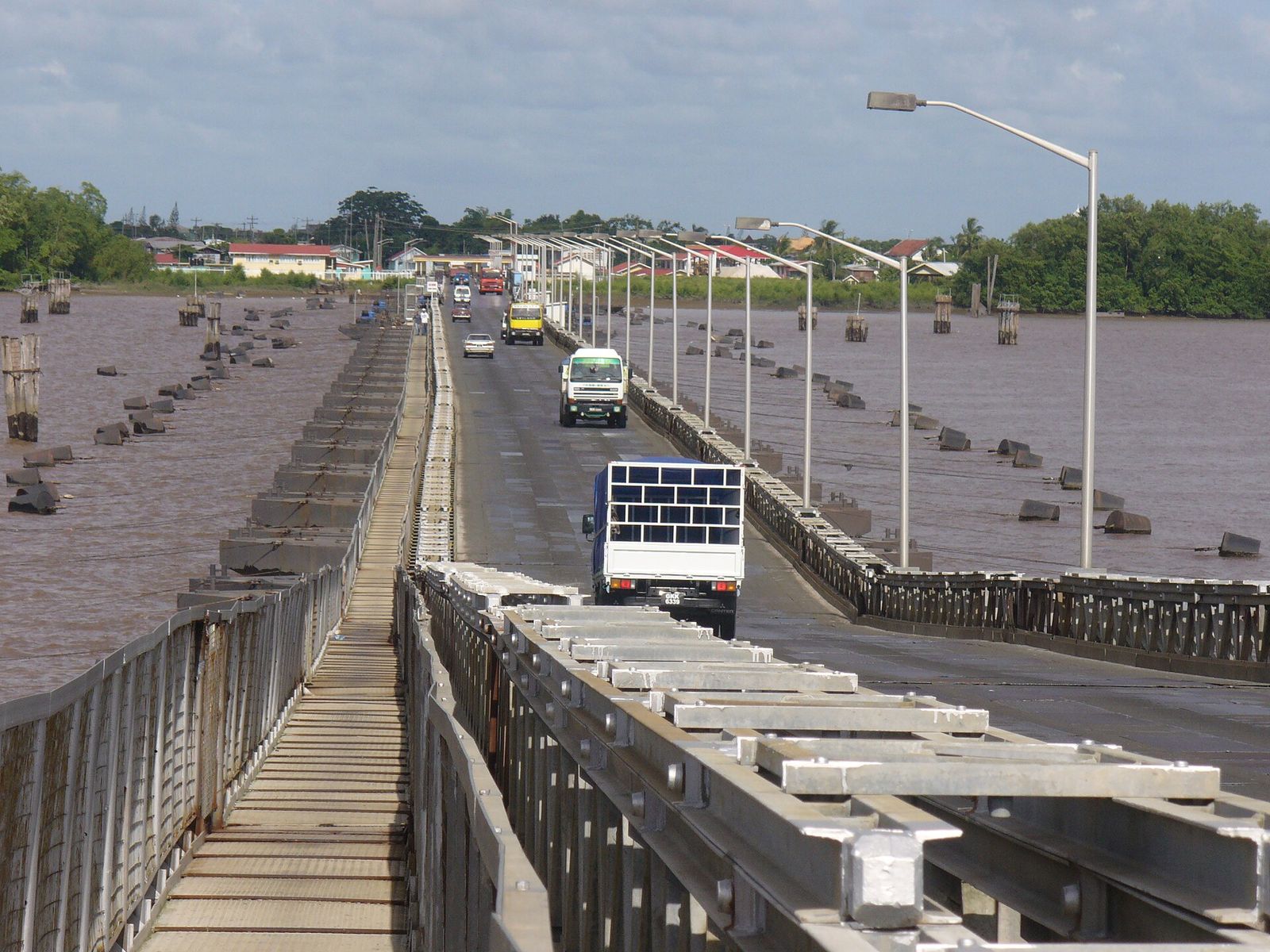 Demerara Harbour Bridge: the floating crossing of the Demerara River.